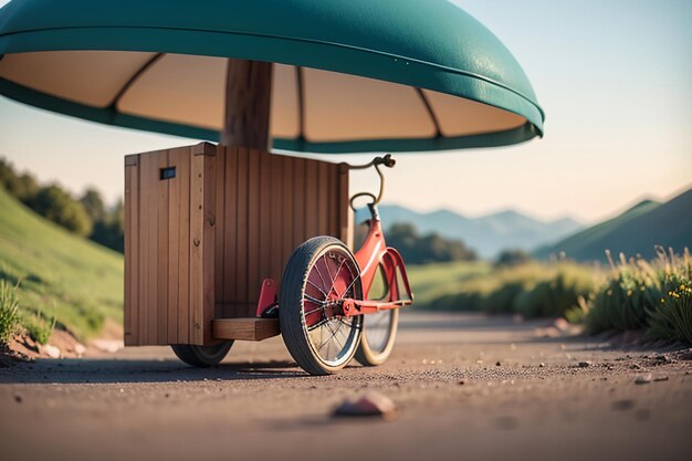 Foto crianças triciclo brinquedo bicicleta papel de parede fundo infância tempo feliz fotografia obras