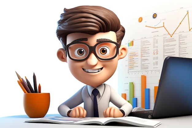 Criar personagens 3D representando consultores financeiros