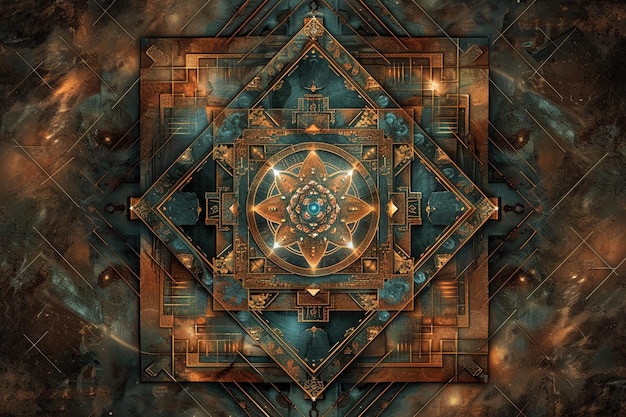 Criar um desenho intrincado de yantra simbolizando o ai generativo