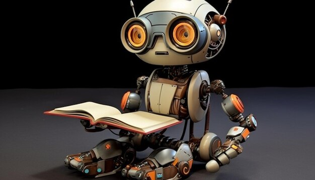 Criar um robô inspirado em livros e leitura este robô cortado
