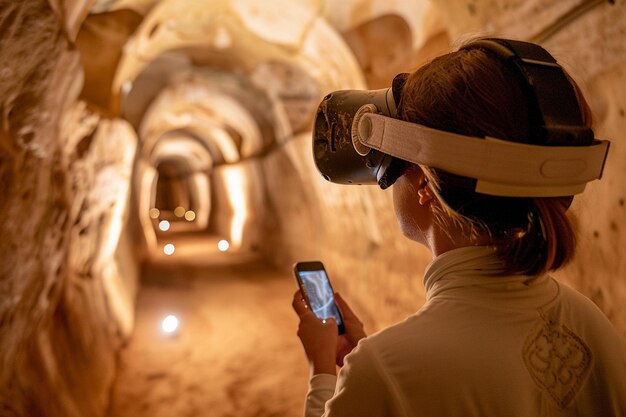 Foto criar uma experiência de vr imersiva que permita ao usuário gerar ia