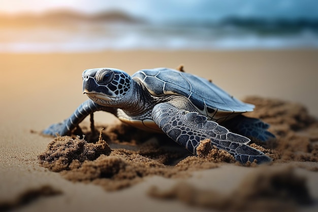 Las crías de tortuga laúd son liberadas en el océano