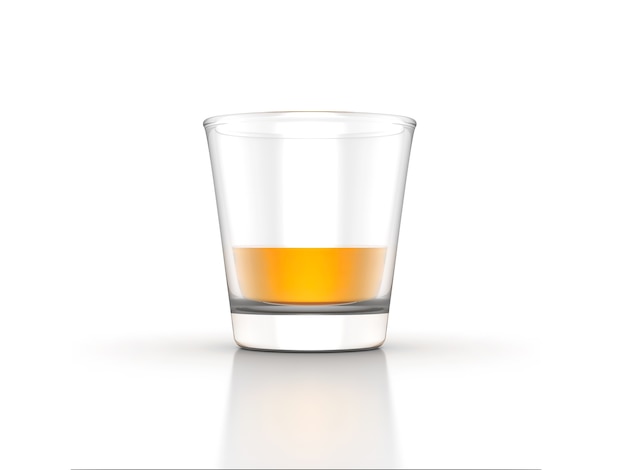 Criativo de uísque scotch bourbon isolado no fundo branco