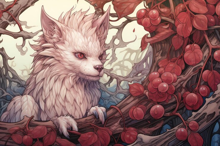 Foto criatura arte de cão tinta desenho gráfico cabeça de mamífero engraçado predador fundo fantasia rosto mágico