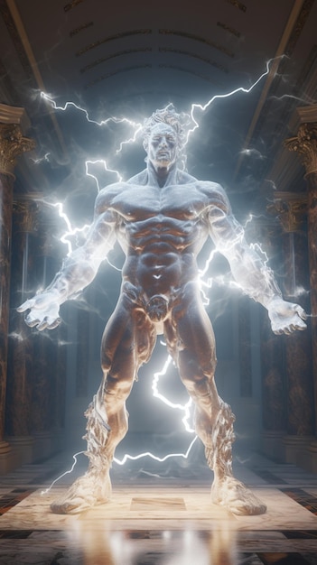 Una criatura mítica con luces blancas del dios griego Imágenes generadas por IA