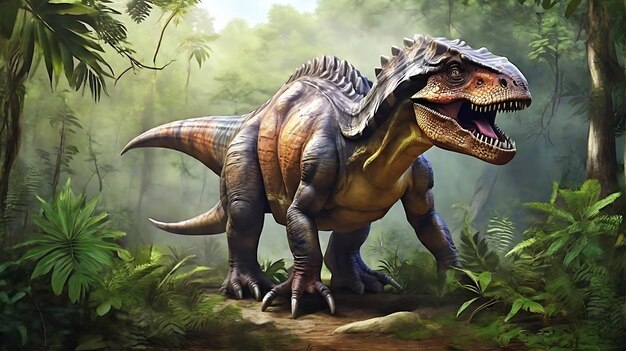 Criatura pré-histórica ou dinossauro na natureza selvagem estilo realista