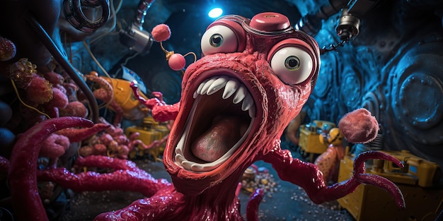 Foto criaturas con tentáculos con un sentido del humor