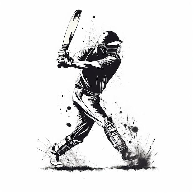 Cricket-Logo-Silhouetten auf weißem Hintergrund