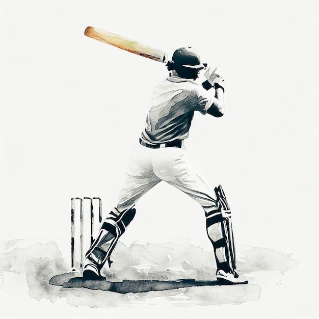 cricket_player_playing_by_bat_water_color_drawing