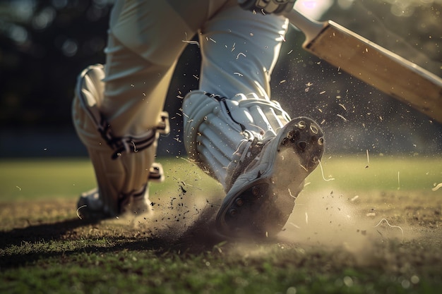 Foto cricket-spieler spielt mit seiner uniform