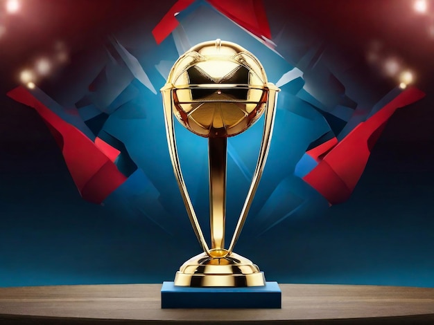 Cricket-Trophäe mit isoliertem Hintergrund 3D-Rendering-Illustration