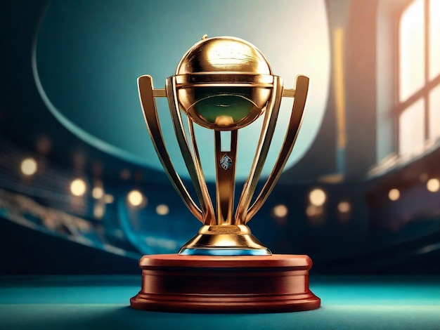 Cricket-Trophäe mit isoliertem Hintergrund 3D-Rendering-Illustration