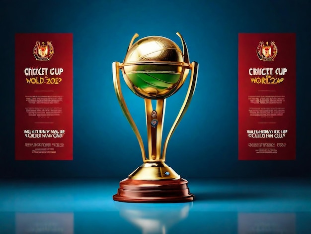 Cricket-Trophäe mit isoliertem Hintergrund 3D-Rendering-Illustration