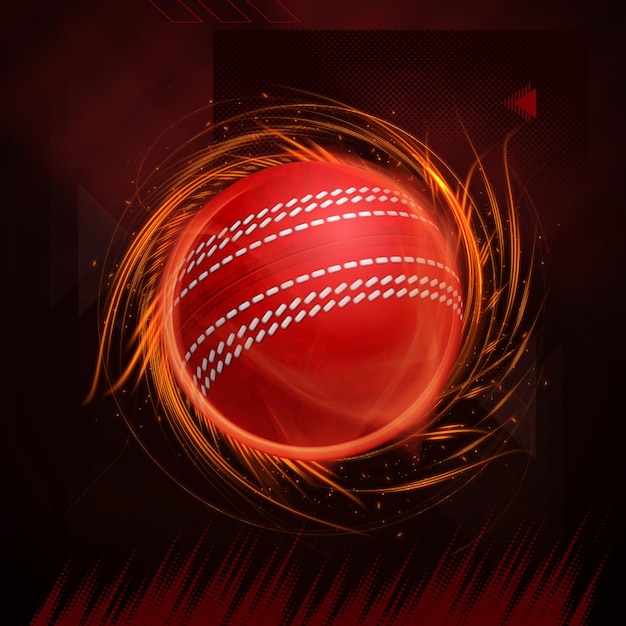 Cricketball mit Feuerring