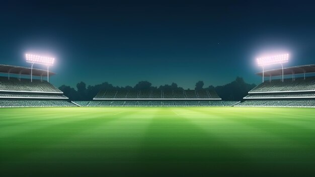 Cricketstadion in Lichtern und Blitzen Generative KI