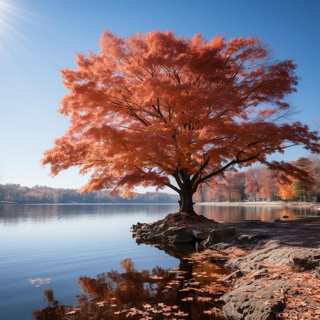 Crimson Canopy Träume Herbst Landschaft Foto