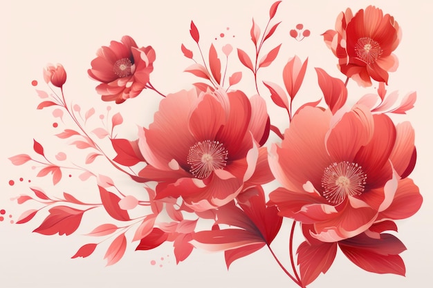 Crimson pastellfarbene Vorlage von Blumenmustern mit Blättern und Blütenblättern ar 32 v 52 Job ID f5abd0d0047f4bd2935e691cdd3f14bd