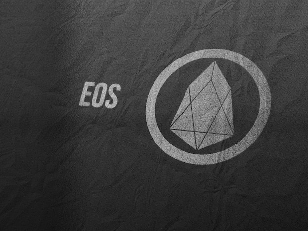 Criptomoeda de moedas EOS e conceito bancário moderno