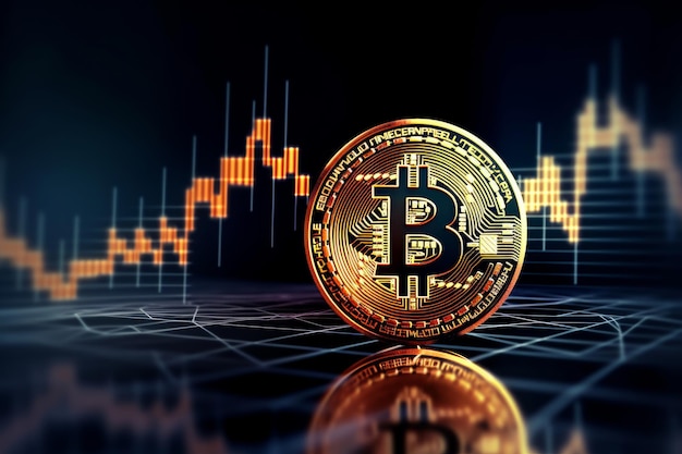 Criptomoneda Oro Bitcoin Fondo de chat del mercado de valores Genertive AI