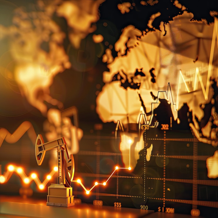 Foto crisis económica global ilustrada con gráficos del mercado de valores imagen generada por ia de alta calidad