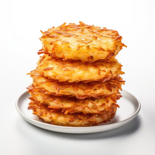 Crispy Hash Browns auf weißem Hintergrund isoliert