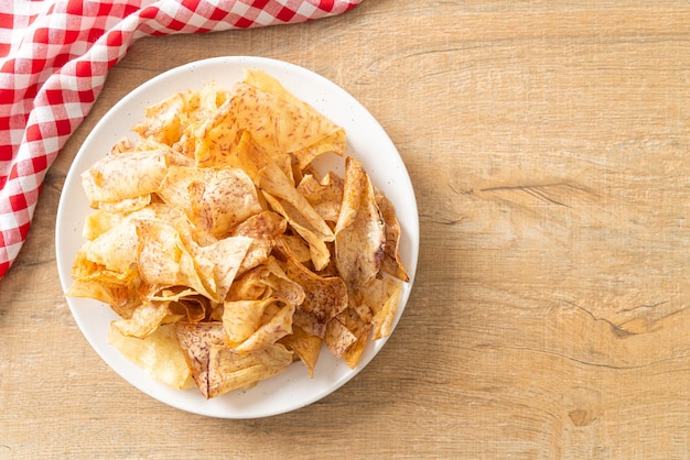 Crispy Sweet Taro Chips - Merienda saludable