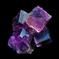 Foto cristais de fluorita com 3 fluoritas fluorita com octaedro pedra preciosa luxo caro em bg preto