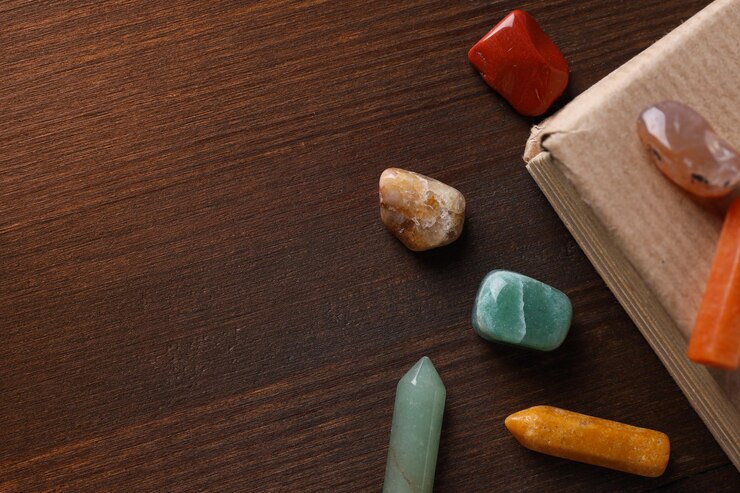 Foto cristais mágicos prática espiritual esotérica para meditação e relaxamento