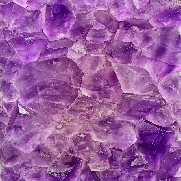 Cristal de ametista Cuarzo púrpura Piedra preciosa en bruto Ametista Drusa Patrón Ilustración generativa de IA