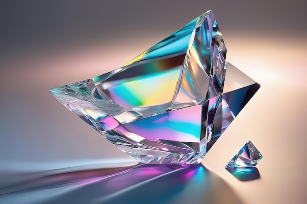 cristal cristal gema de cristal y diamante cristal con azul rosa blanco cristal abstracto ab
