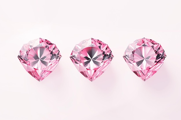 Foto cristal de diamante rosa fundo de luxo bandeira realista com elegantes jóias de pedra de vidro