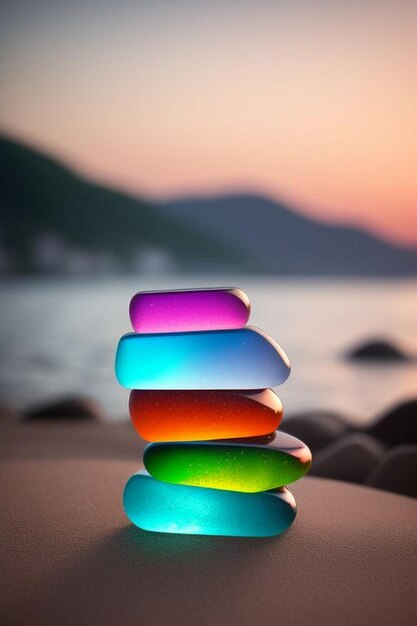Foto cristal de pedra preciosa colorida com tecnologia de ia generativa