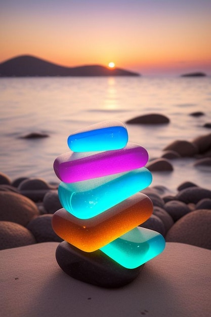 Foto cristal de pedra preciosa colorida com tecnologia de ia generativa