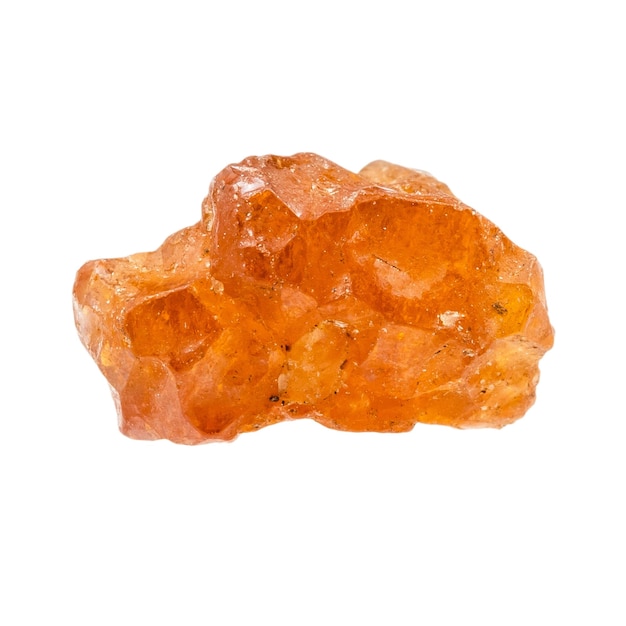 Cristal grossular de hessonita não polido isolado