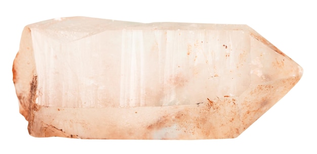 Cristal de piedra mineral de cuarzo rosa aislado