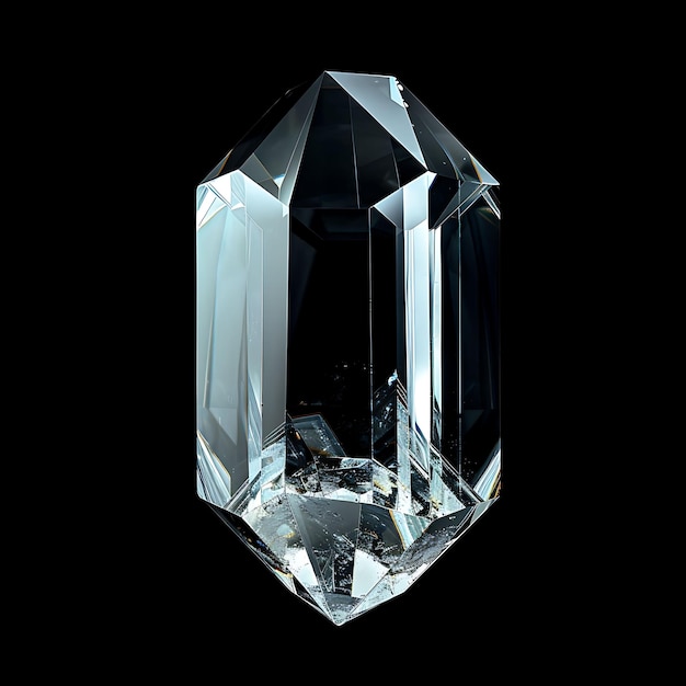 Foto cristal swarovski com forma octogonal e pedra h incolor clara isolada em arte de luxo bg preta