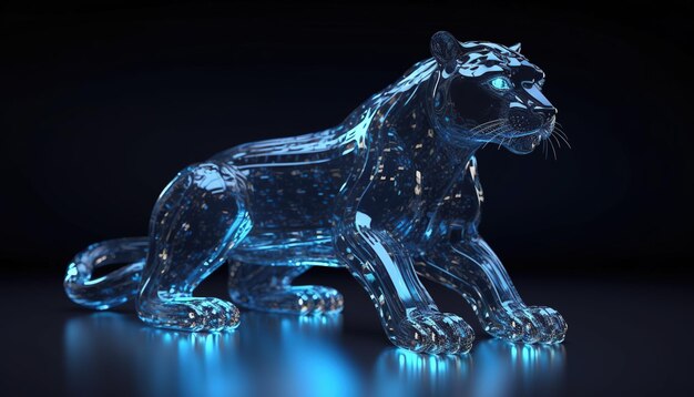 Cristal transparente animales de cristal Generativo Ai