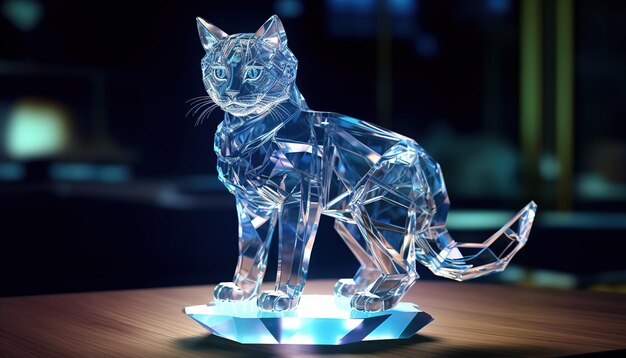 Foto cristal transparente animales de cristal generativo ai