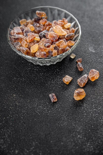 Cristales de azúcar de roca pedazos de caramelo azúcar marrón caramelo de roca grande sabor azúcar de caña comer