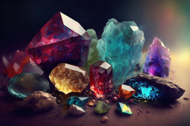 Cristales de colores y piedras preciosas Curación espiritual