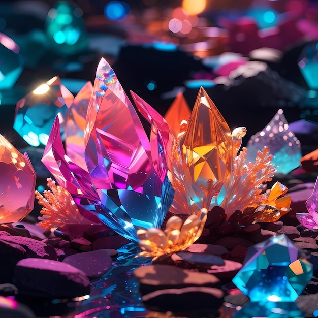 Foto los cristales de colores