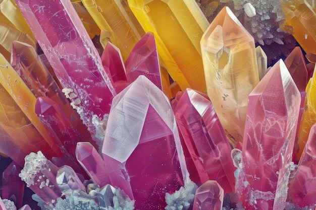 Los cristales de cuarzo de color de escaneo de microelectrones SEM