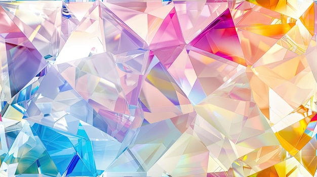 Los cristales dispuestos en intrincados patrones sus vívidos colores del arco iris esparcidos hacia afuera contra un fondo blanco prístino creando un impresionante espectáculo visual.