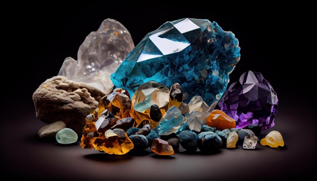 Cristales y minerales de Gemstones generados por IA