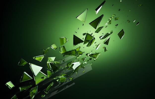 Cristales verdes volando