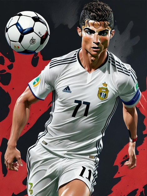 Cristiano Ronaldo acuarela cr7