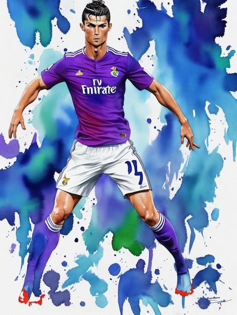 Cristiano Ronaldo acuarela cr7