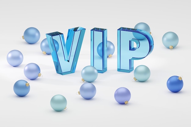 Cristmas Event Glass sign VIP Concepto de Éxito y Triunfo 3d renderizado