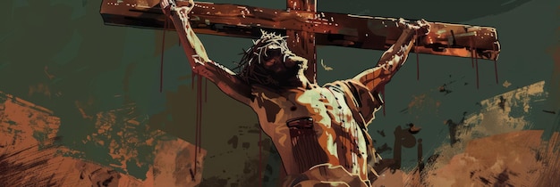 Foto cristo crucificado ilustração digital