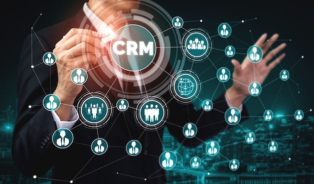 CRM Customer Relationship Management für Business Sales Marketing Systemkonzept